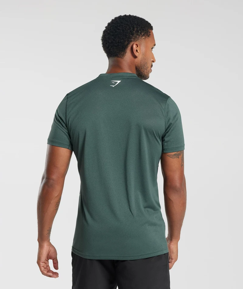 Gymshark Sport Short Sleeve T-Shirt - Fog Green/Black Marl