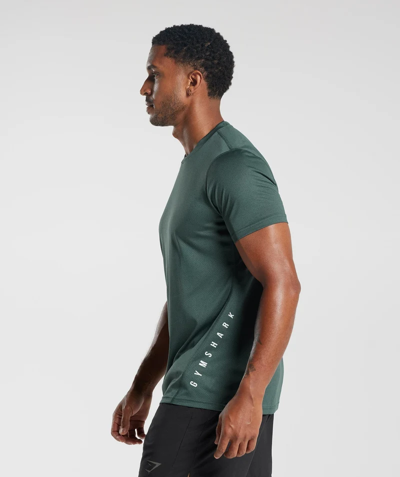 Gymshark Sport Short Sleeve T-Shirt - Fog Green/Black Marl