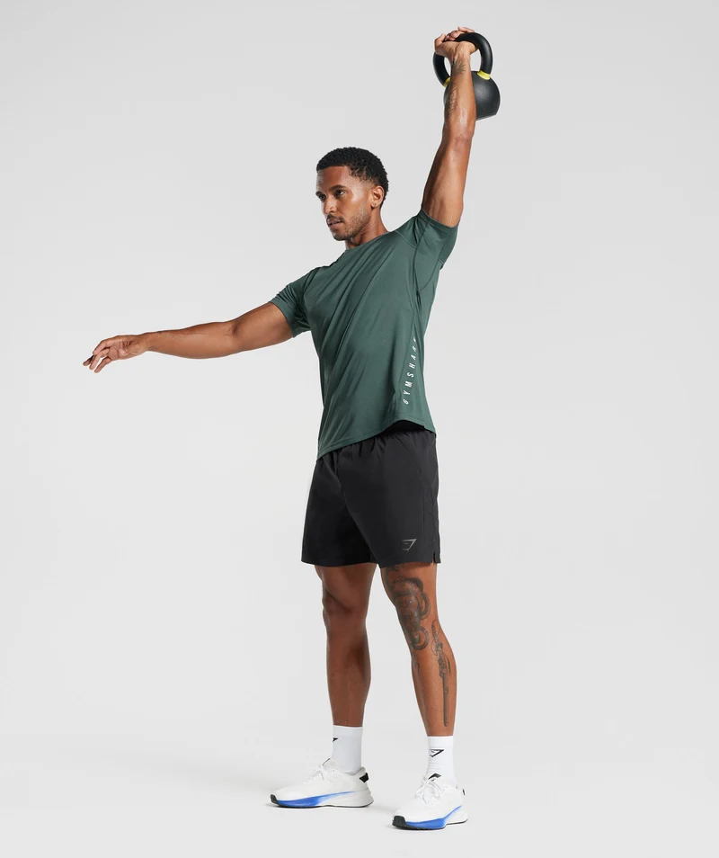 Gymshark Sport Short Sleeve T-Shirt - Fog Green/Black Marl