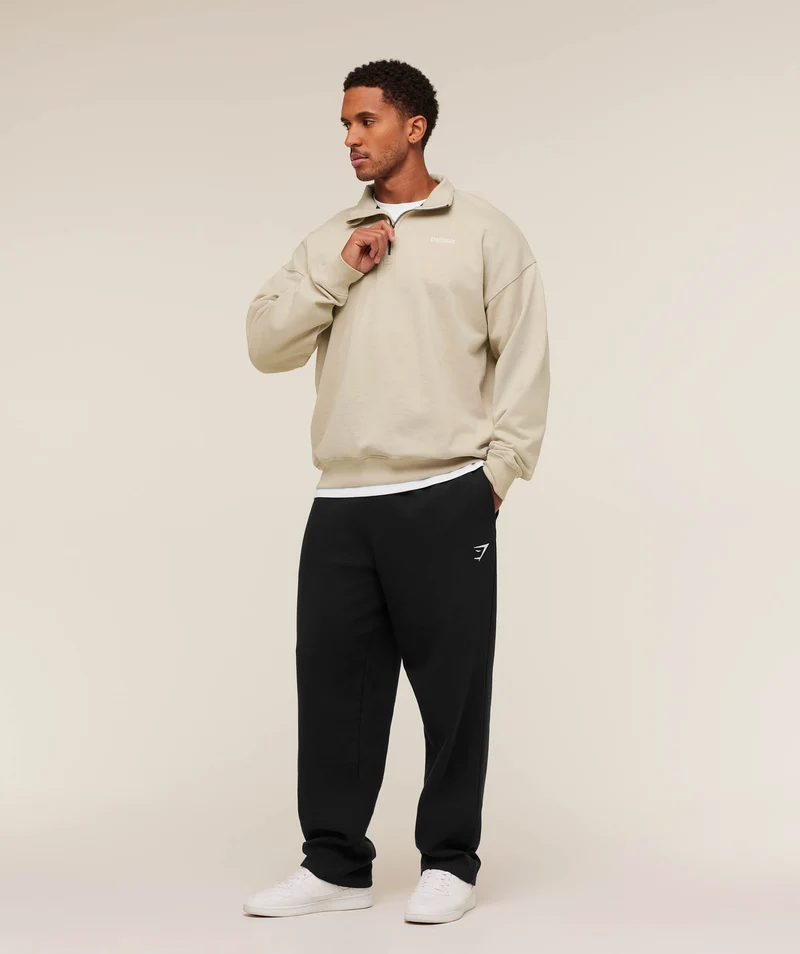 Gymshark Rest Day Sweats 1/4 Zip - Pebble Grey