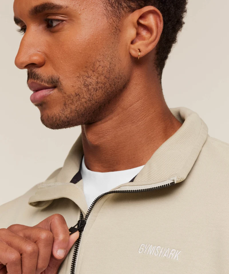 Gymshark Rest Day Sweats 1/4 Zip - Pebble Grey