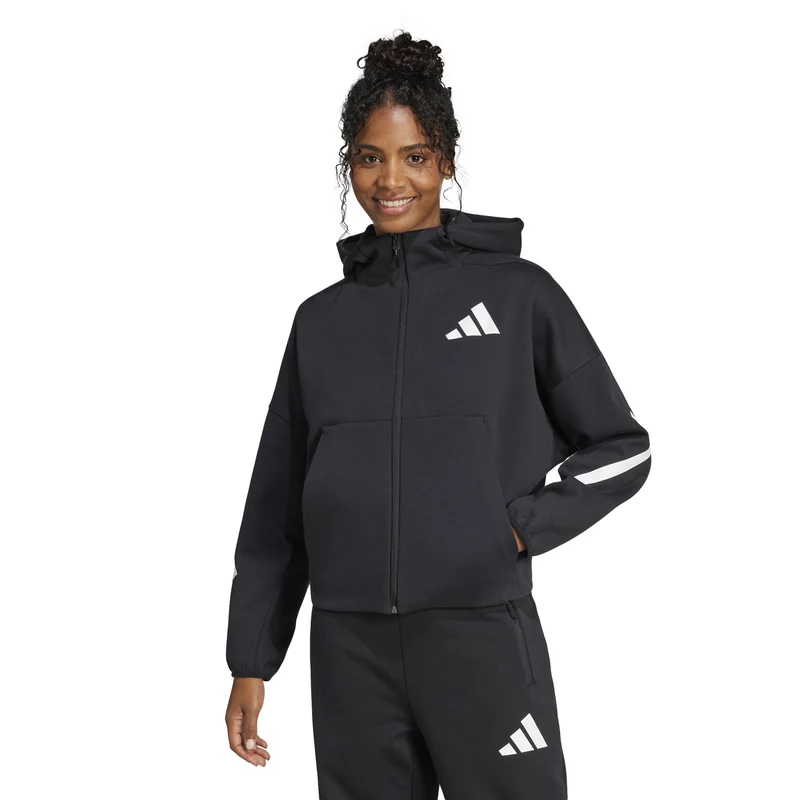 Trainingsjacke Damen-Schwarz,Weiß