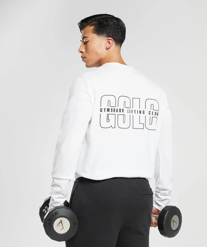 Gymshark GS Lifting Club Long Sleeve T-Shirt - White