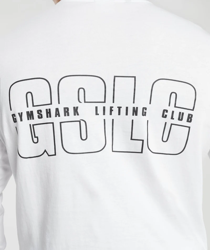 Gymshark GS Lifting Club Long Sleeve T-Shirt - White