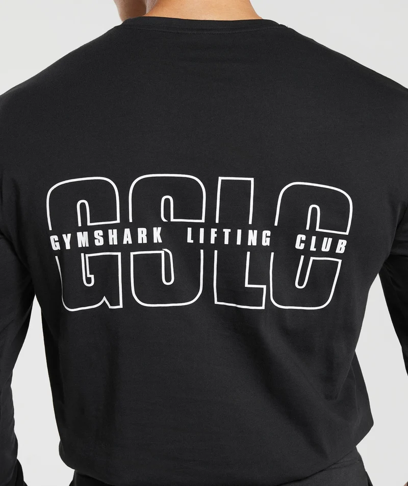 Gymshark GS Lifting Club Long Sleeve T-Shirt - Black