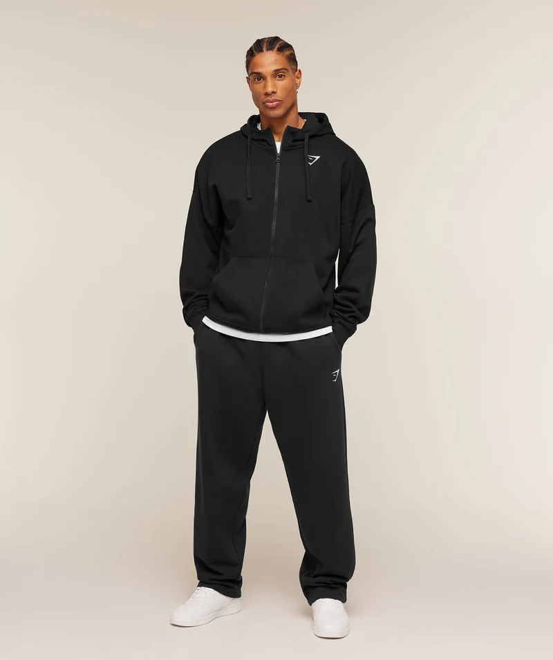 Gymshark Essential Oversized Zip Up Hoodie - Black