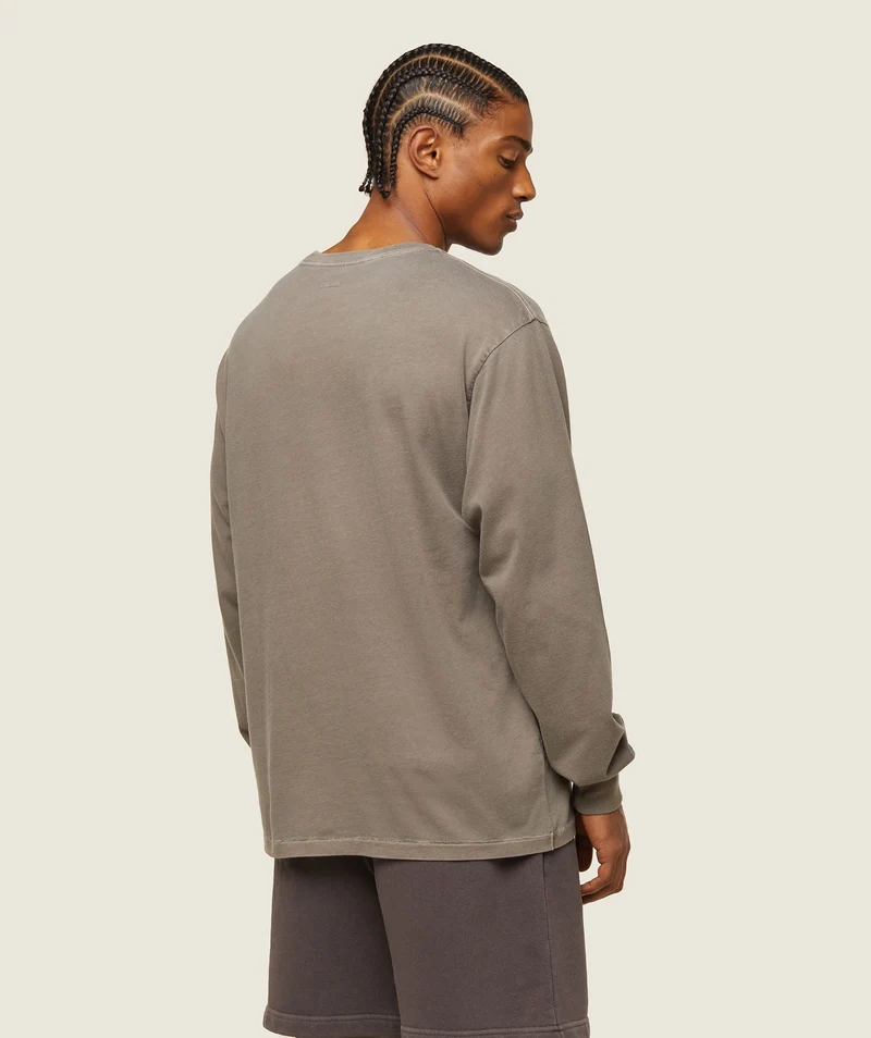 Gymshark Lifestyle Relaxed Long Sleeve Tee - Linen Brown