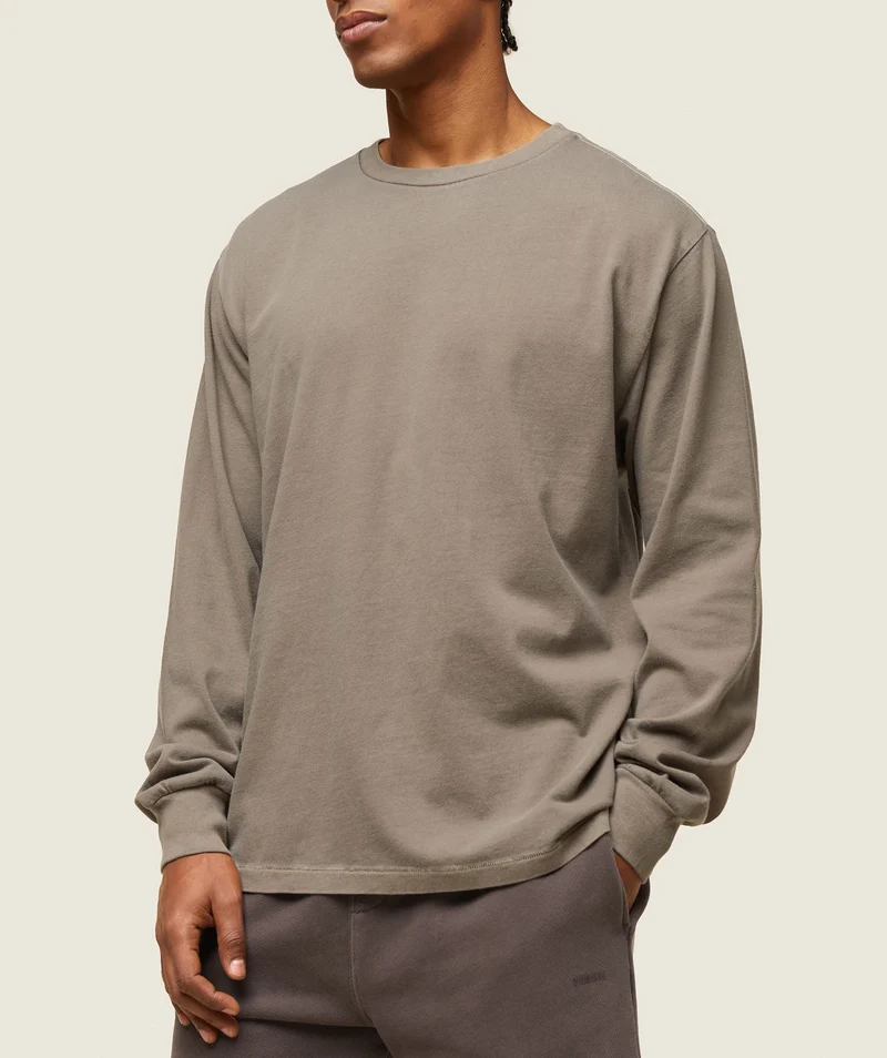 Gymshark Lifestyle Relaxed Long Sleeve Tee - Linen Brown