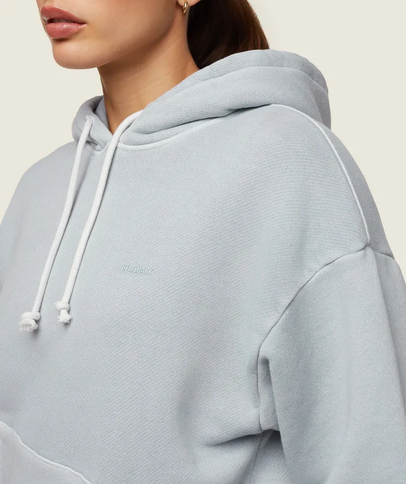 Gymshark Comfort Oversized Hoodie - Ice Grey/Pigment Garment Dye + Wash