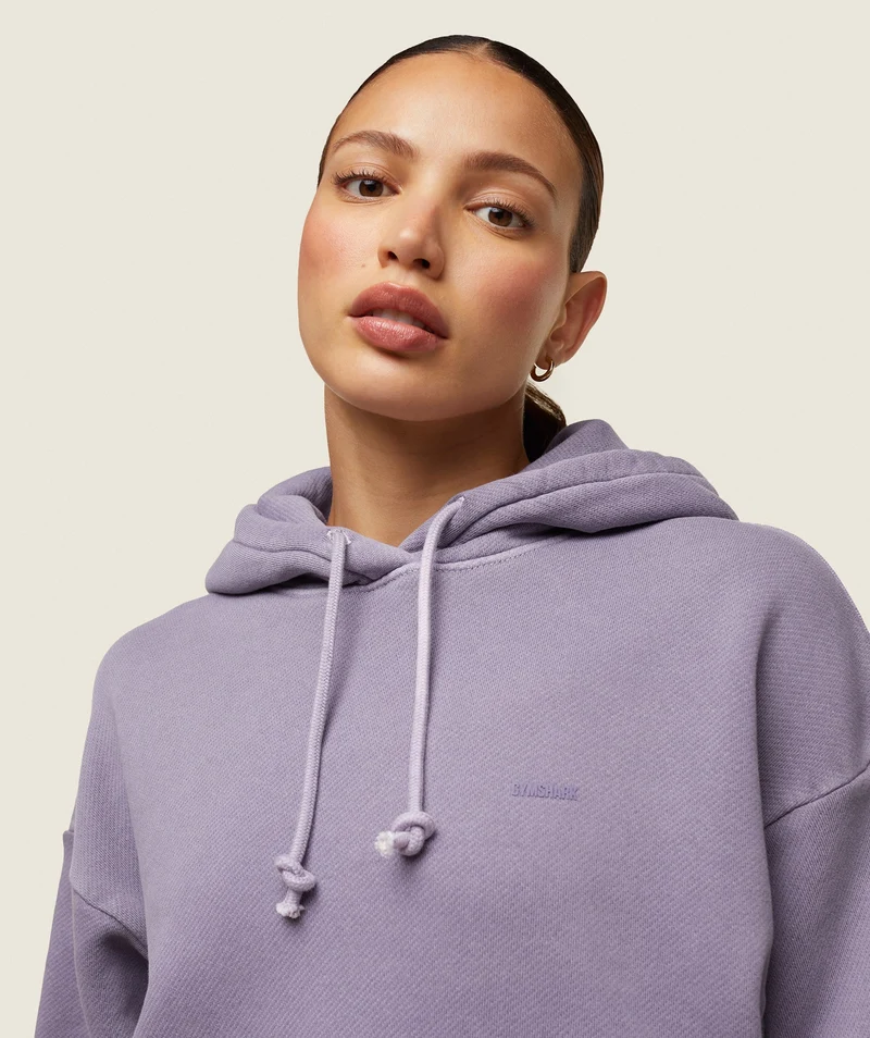 Gymshark Comfort Oversized Hoodie - Fog Purple/Pigment Garment Dye + Wash