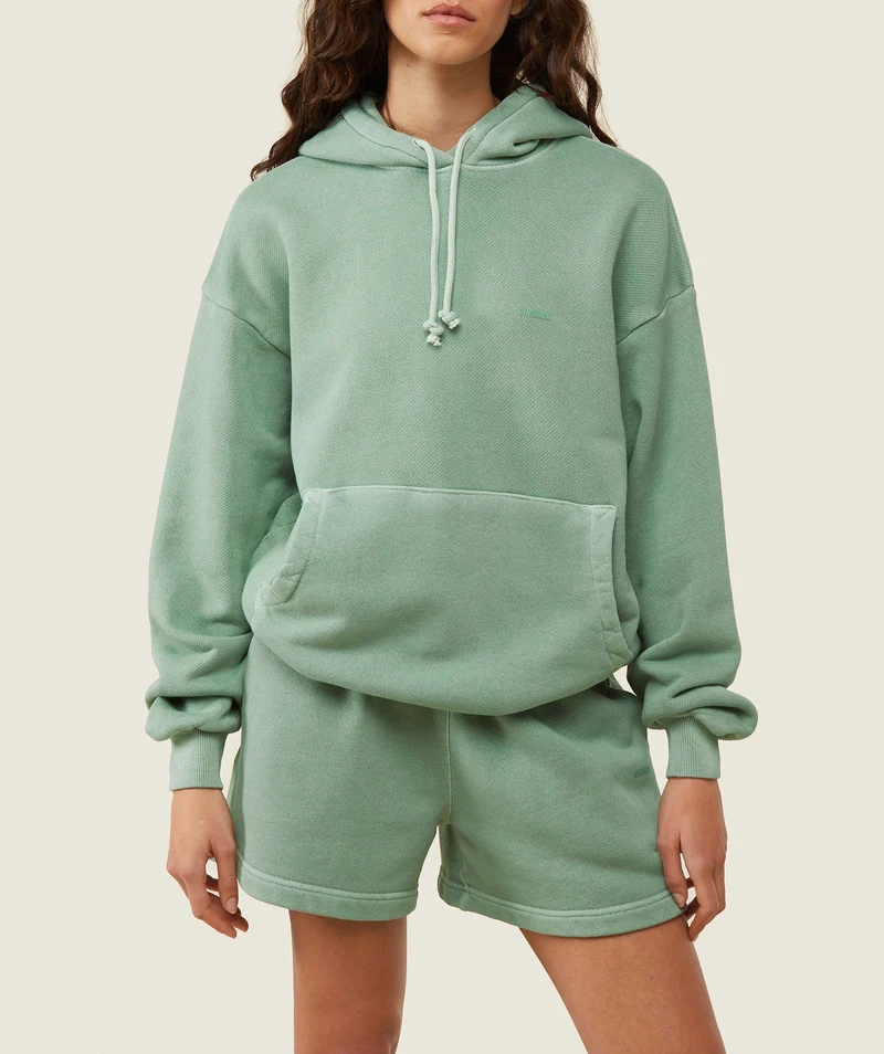 Gymshark Comfort Oversized Hoodie - Dollar Green/Pigment Garment Dye + Wash