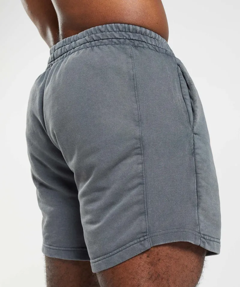 Gymshark Power Washed 5" Shorts - Blue