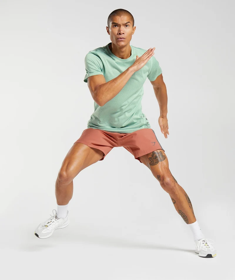 Gymshark Sport 7" Shorts - Persimmon Red/Silhouette Grey