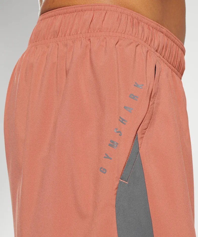 Gymshark Sport 7" Shorts - Persimmon Red/Silhouette Grey