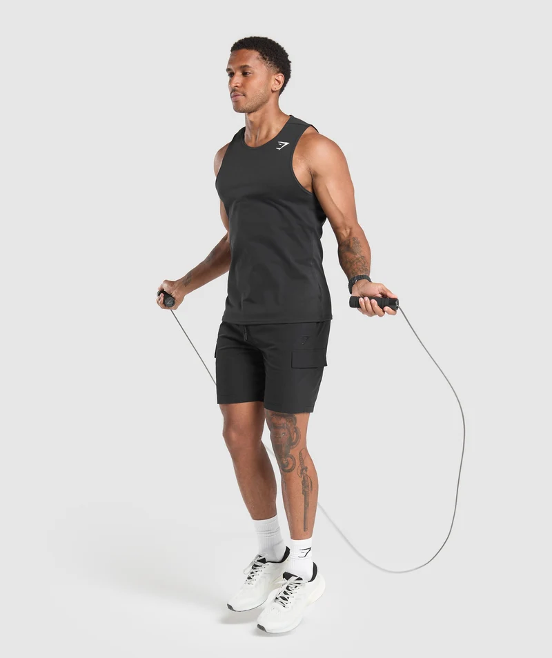 Gymshark Stretch Woven Cargo Shorts - Black