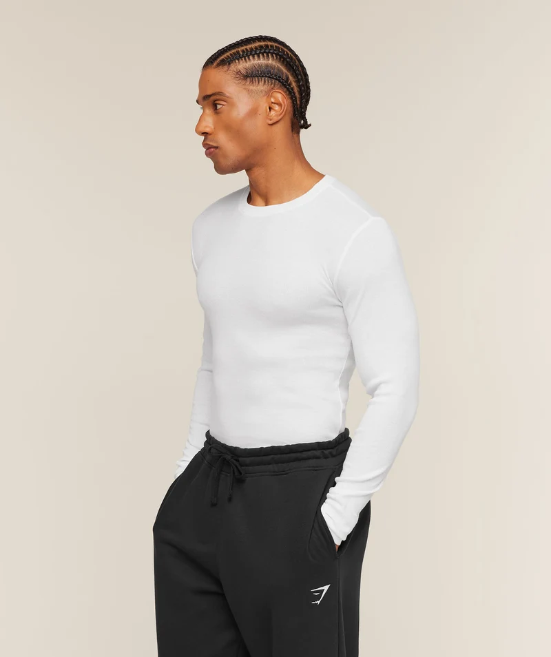 Gymshark Ribbed Long Sleeve T-Shirt - White