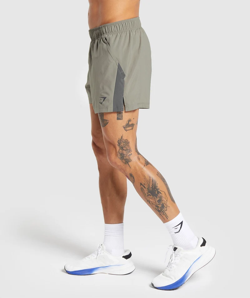Gymshark Sport 5" Shorts - Linen Brown/Dark Grey