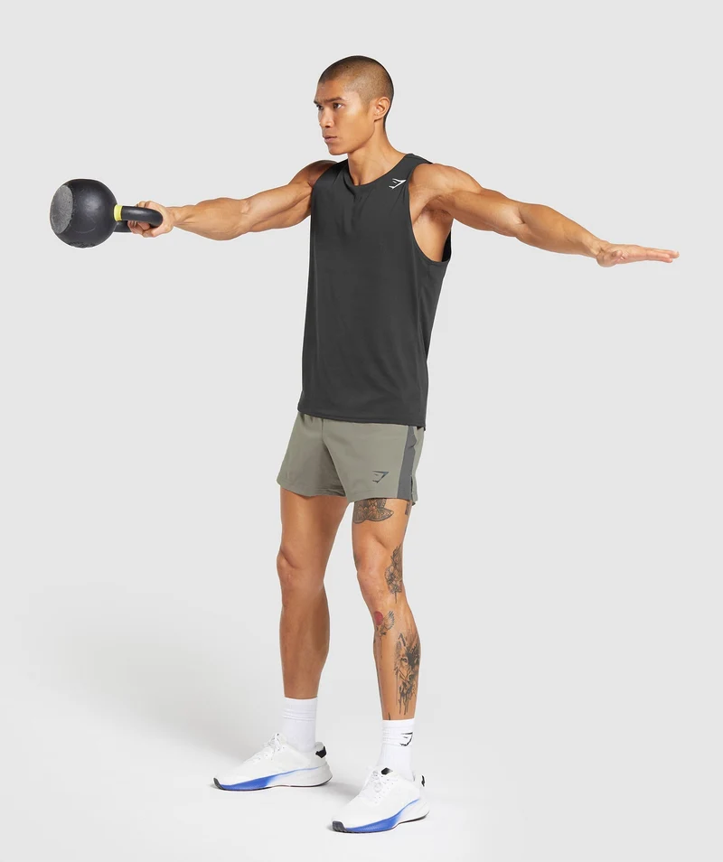 Gymshark Sport 5" Shorts - Linen Brown/Dark Grey