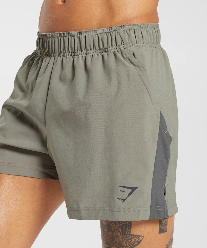 Gymshark Sport 5" Shorts - Linen Brown/Dark Grey