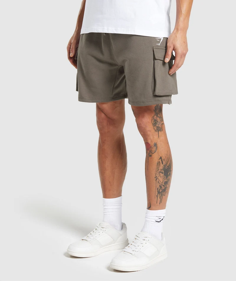 Gymshark Crest Cargo Short - Camo Brown
