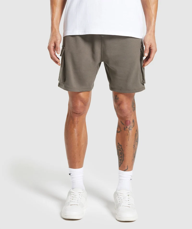 Gymshark Crest Cargo Short - Camo Brown