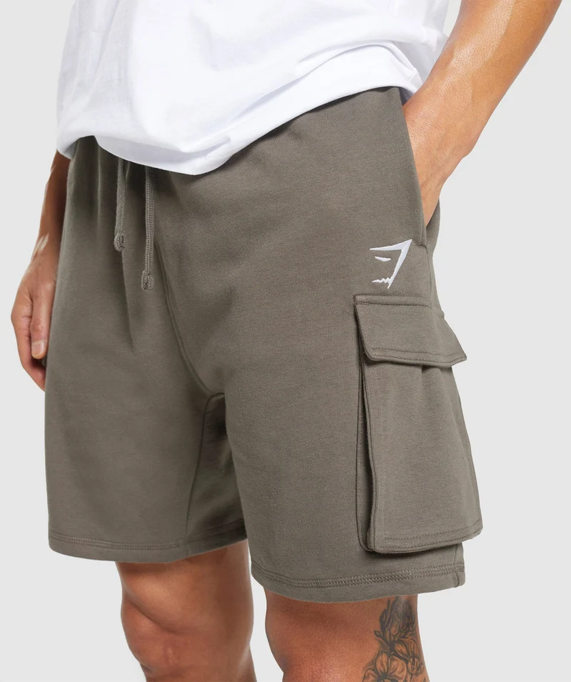 Gymshark Crest Cargo Short - Camo Brown