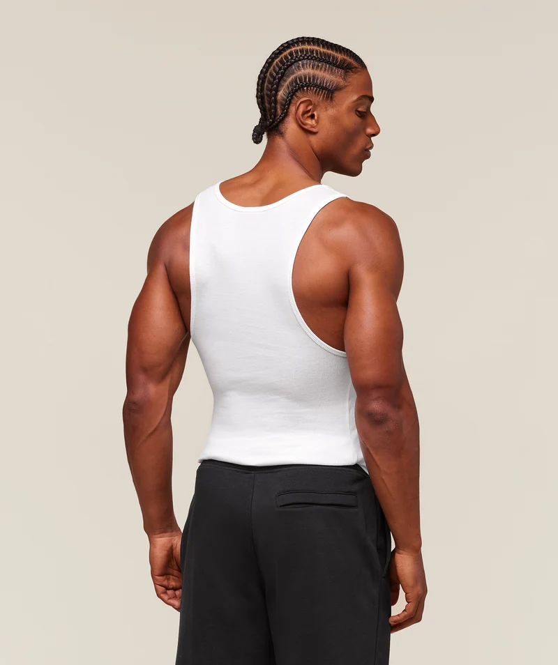 Gymshark Ribbed Tank 1PK - White