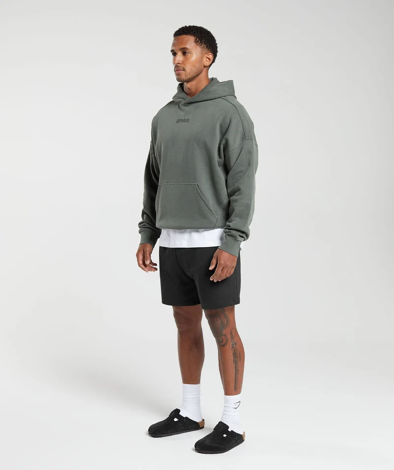 Gymshark Rest Day Heavyweight Hoodie - Deep Olive Green/Pigment Dye