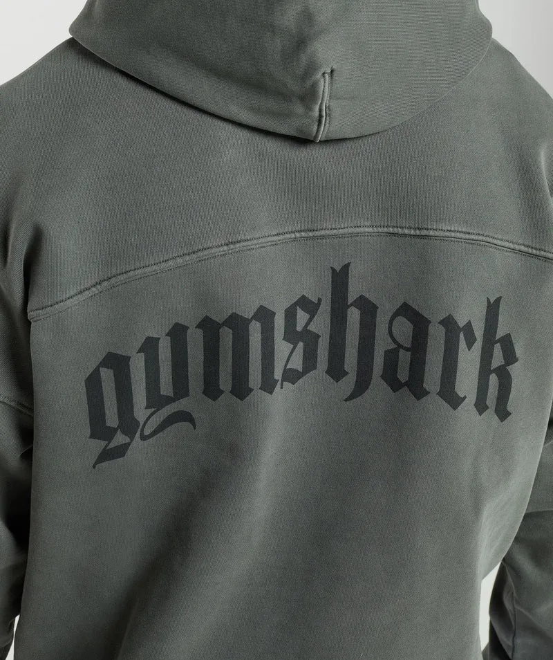 Gymshark Rest Day Heavyweight Hoodie - Deep Olive Green/Pigment Dye
