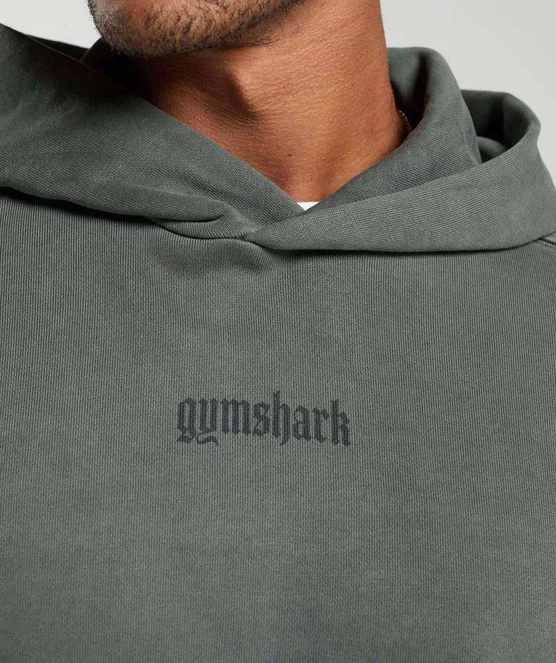 Gymshark Rest Day Heavyweight Hoodie - Deep Olive Green/Pigment Dye