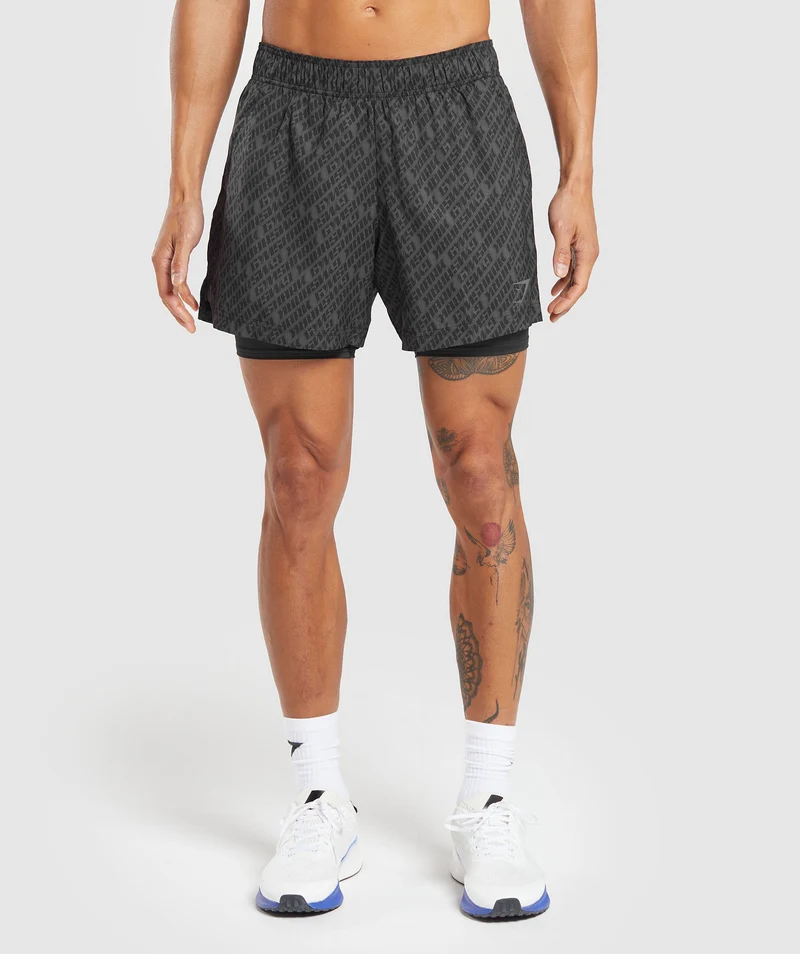 Gymshark Sport 5" 2-in-1 Shorts - Asphalt Grey/Black