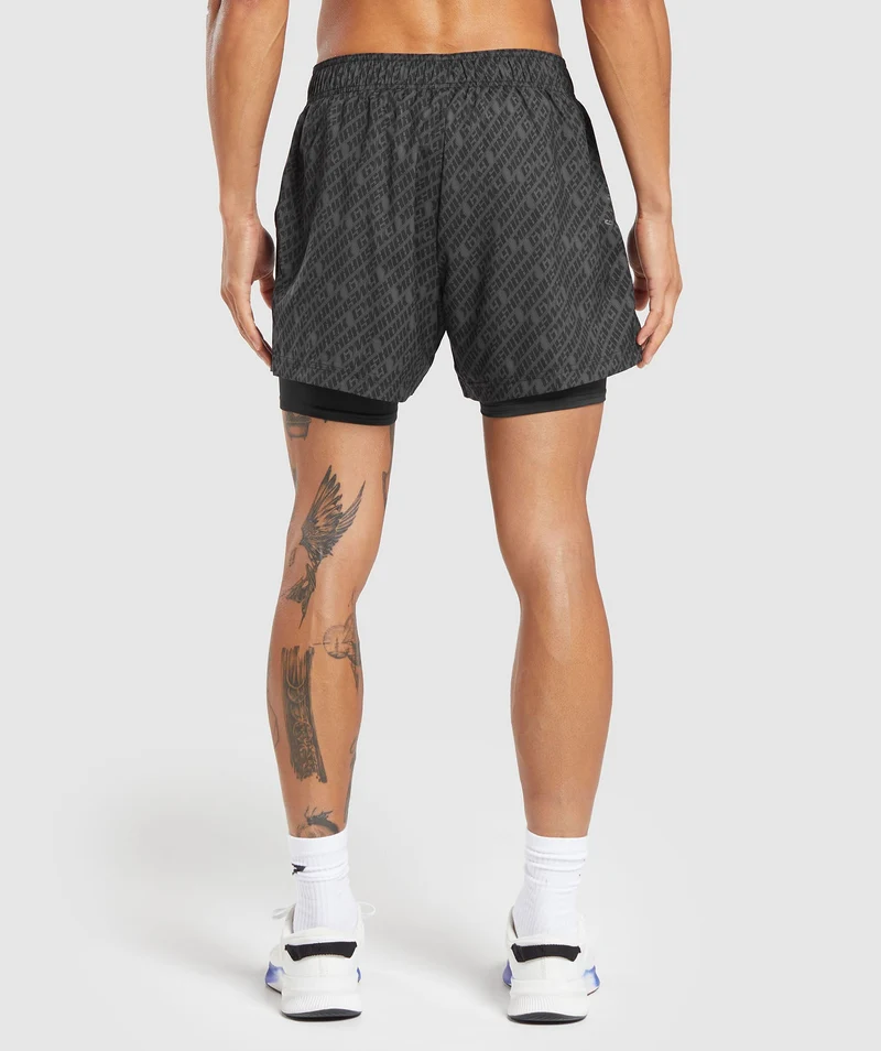 Gymshark Sport 5" 2-in-1 Shorts - Asphalt Grey/Black