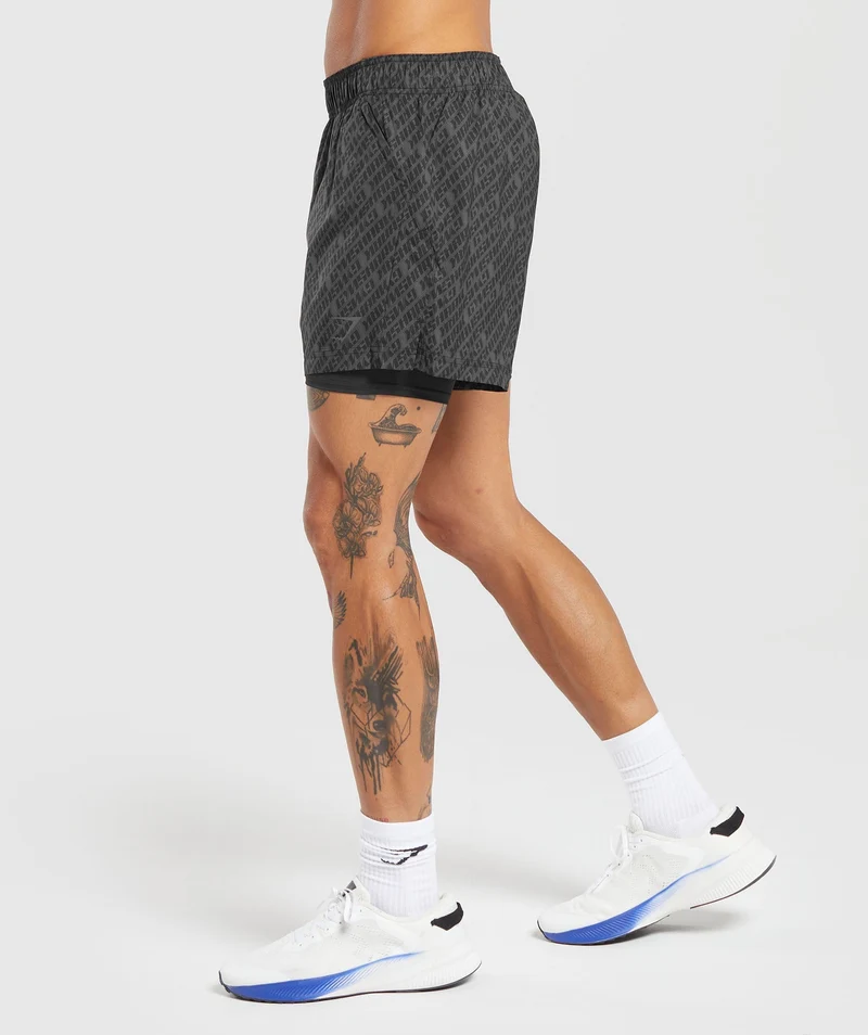 Gymshark Sport 5" 2-in-1 Shorts - Asphalt Grey/Black