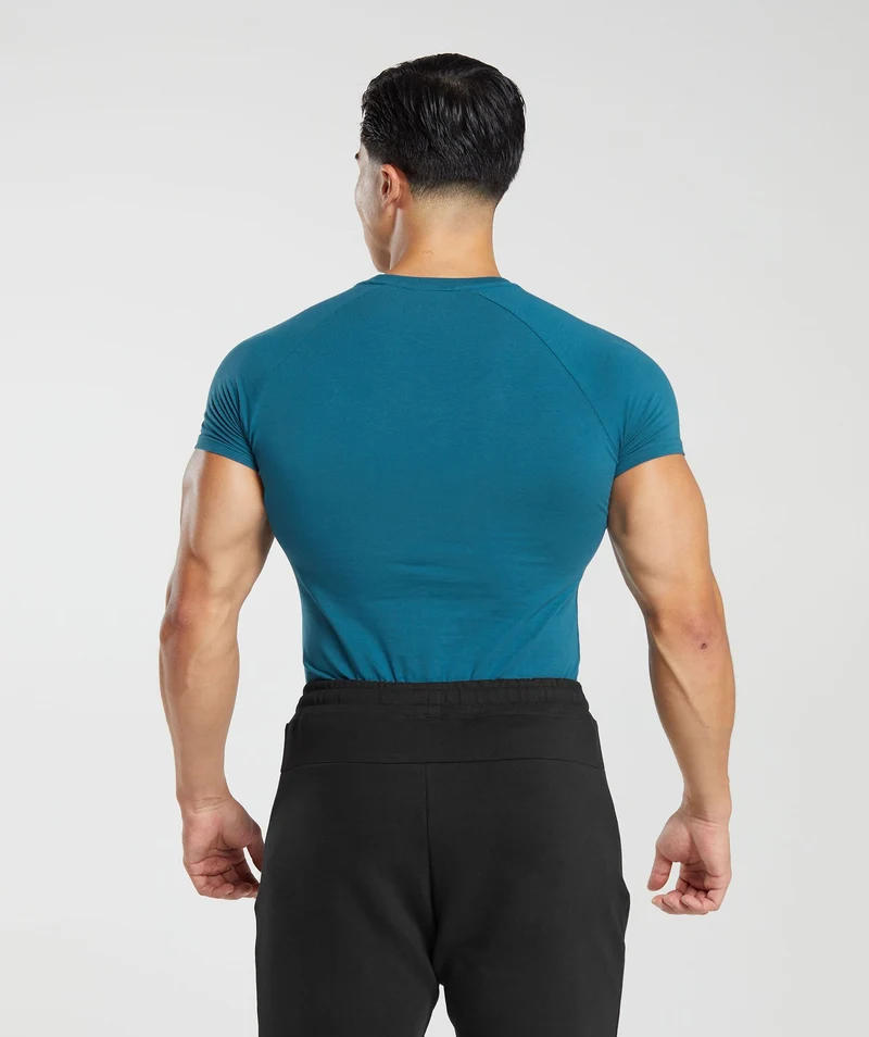 Gymshark Apollo Muscle Fit Short Sleeve T-Shirt - Atlantic Blue
