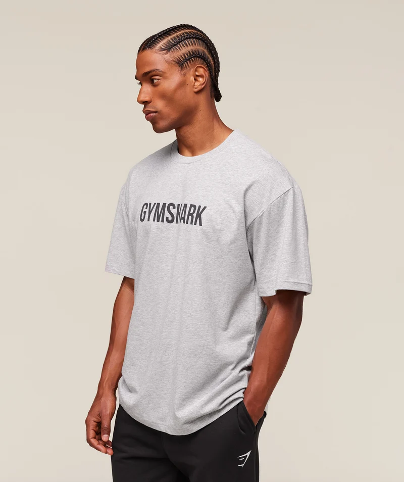 Gymshark Apollo Oversized T-Shirt - Light Grey Marl