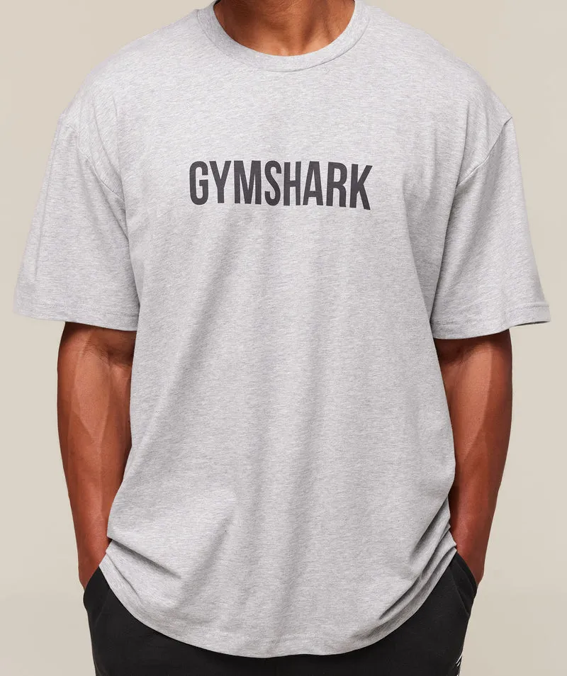 Gymshark Apollo Oversized T-Shirt - Light Grey Marl