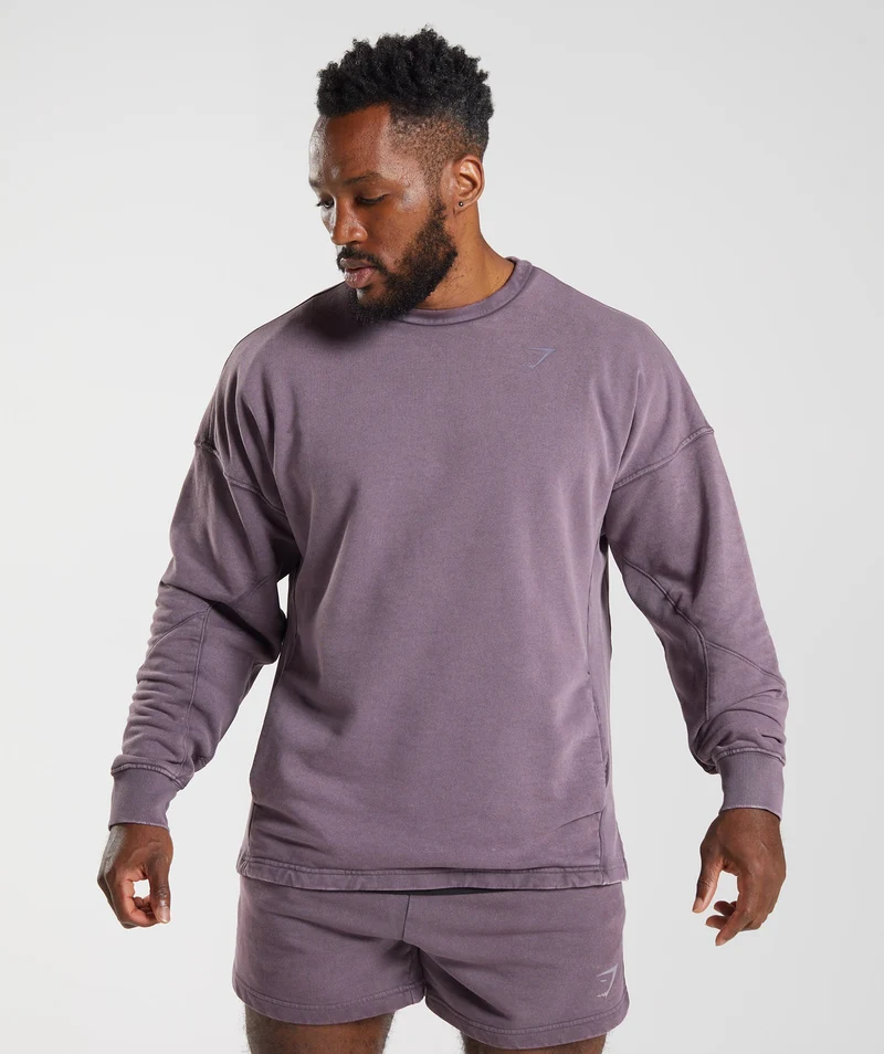 Gymshark Power Washed Crew - Musk Lilac