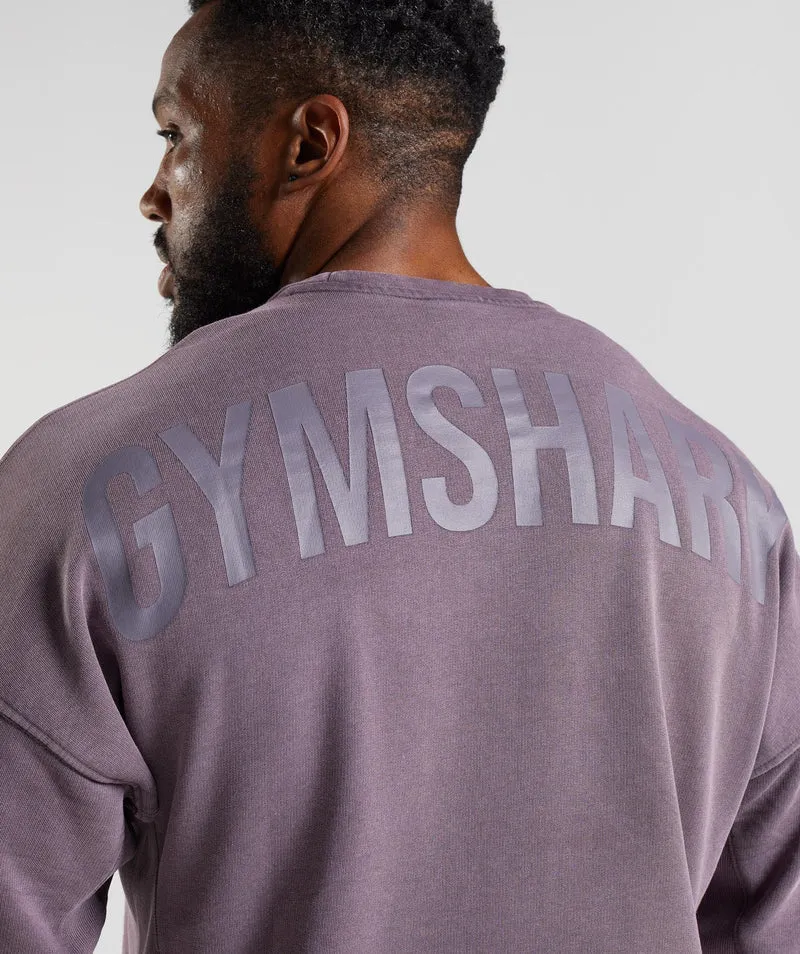 Gymshark Power Washed Crew - Musk Lilac