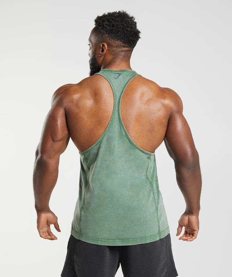 Gymshark Power Washed Stringer - Iguana Green
