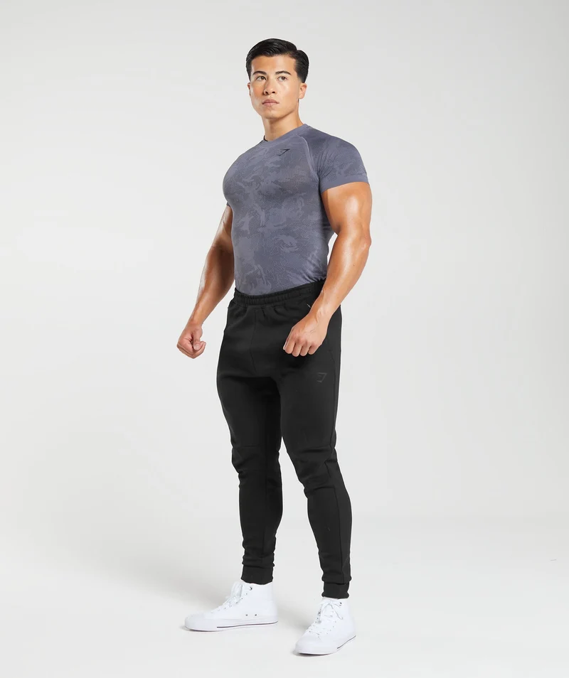 Gymshark Geo Seamless T-Shirt - Dewberry Purple/Black