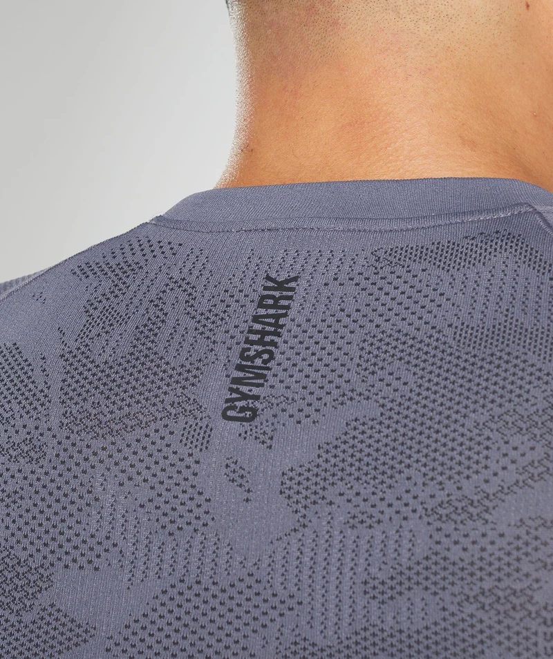 Gymshark Geo Seamless T-Shirt - Dewberry Purple/Black