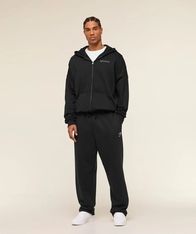 Gymshark Crest Straight Leg Joggers - Black