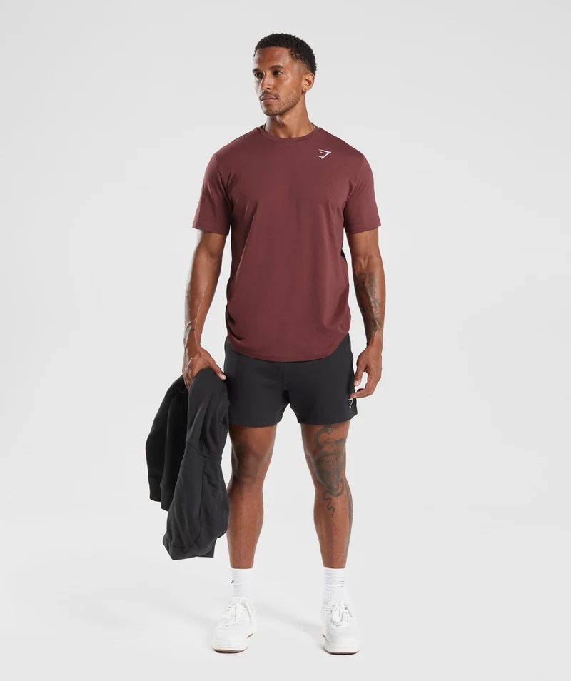 Gymshark Crest T-Shirt - Washed Burgundy