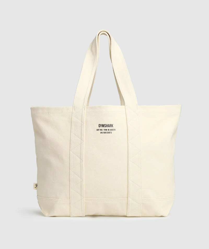 Gymshark Tactical Canvas Tote Bag - Ecru White