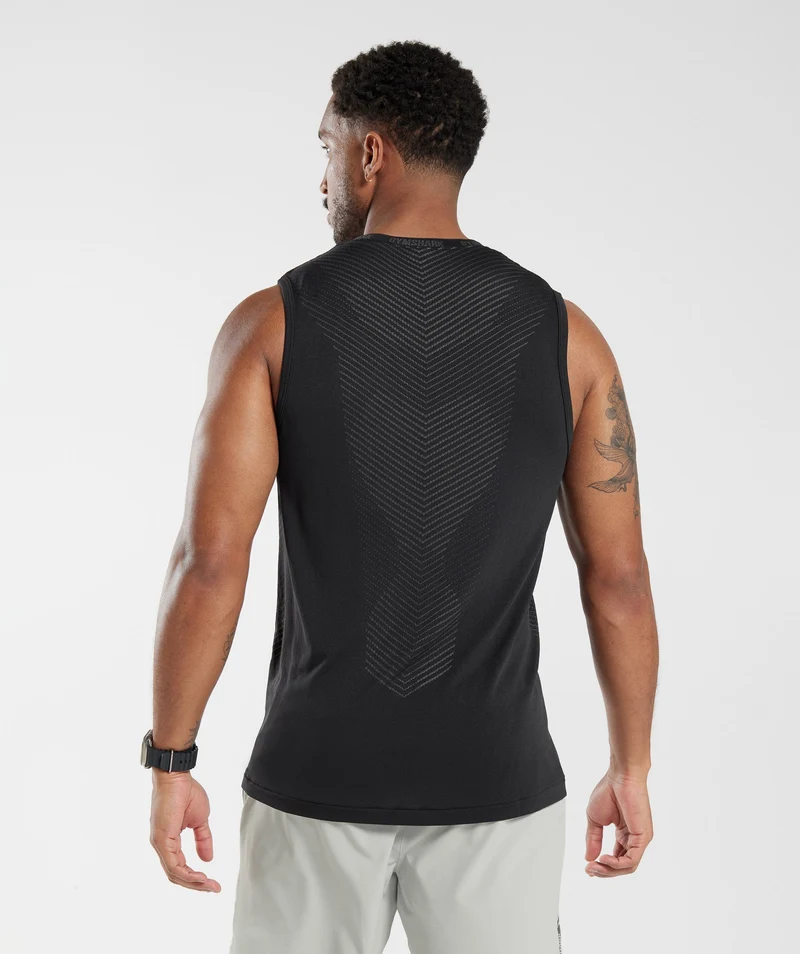 Gymshark Apex Seamless Tank - Black/Silhouette Grey