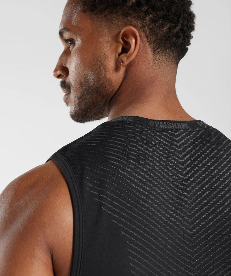Gymshark Apex Seamless Tank - Black/Silhouette Grey