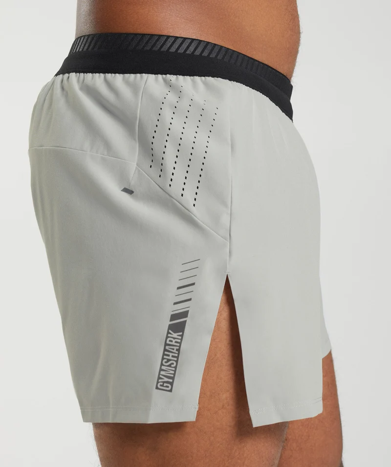 Gymshark Apex Run 4" Shorts - Light Grey