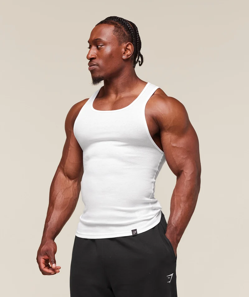 Gymshark Ribbed Tank 3 Pack - White