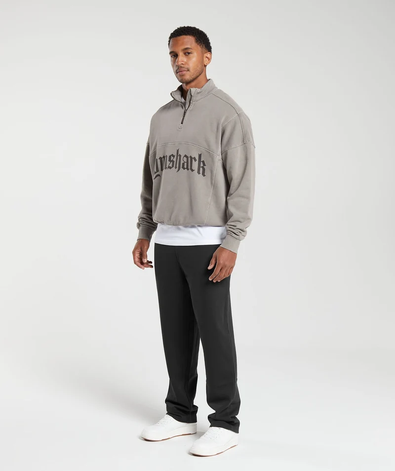Gymshark Rest Day Heavyweight 1/4 Zip - Camo Brown/Pigment Dye