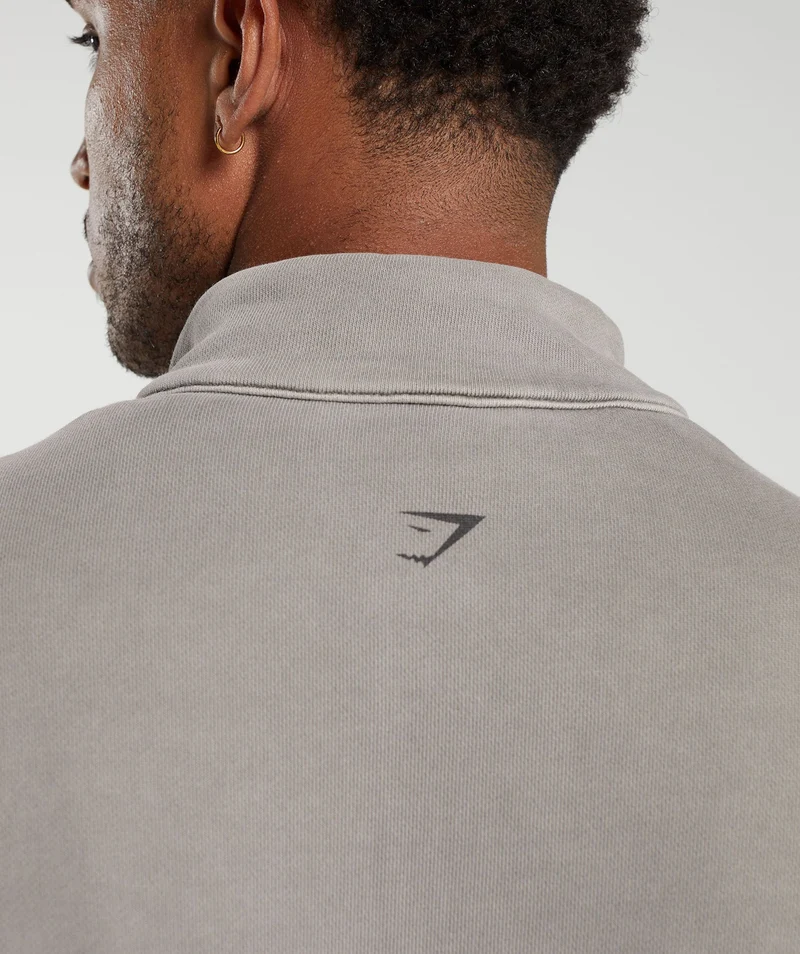 Gymshark Rest Day Heavyweight 1/4 Zip - Camo Brown/Pigment Dye